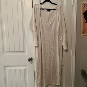 Eloquii white dress 22/24 midi ribbed
